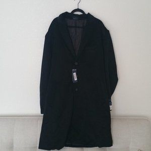 NWT Stafford Mens Big and Tall Wool Blend Top Coat Black 54BGRG 3XL